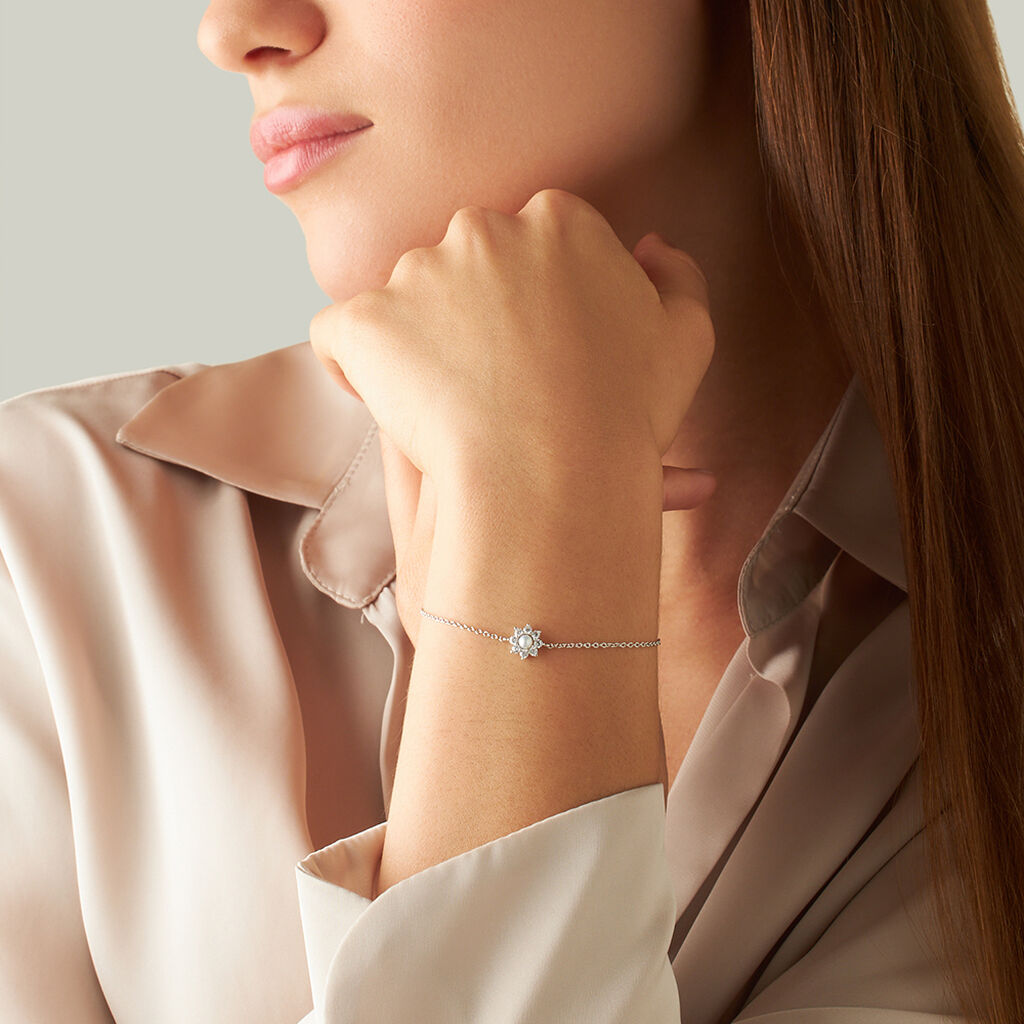 Bracciale Silver Pearls Argento Rodiato Perla sintetica Cubic Zirconia