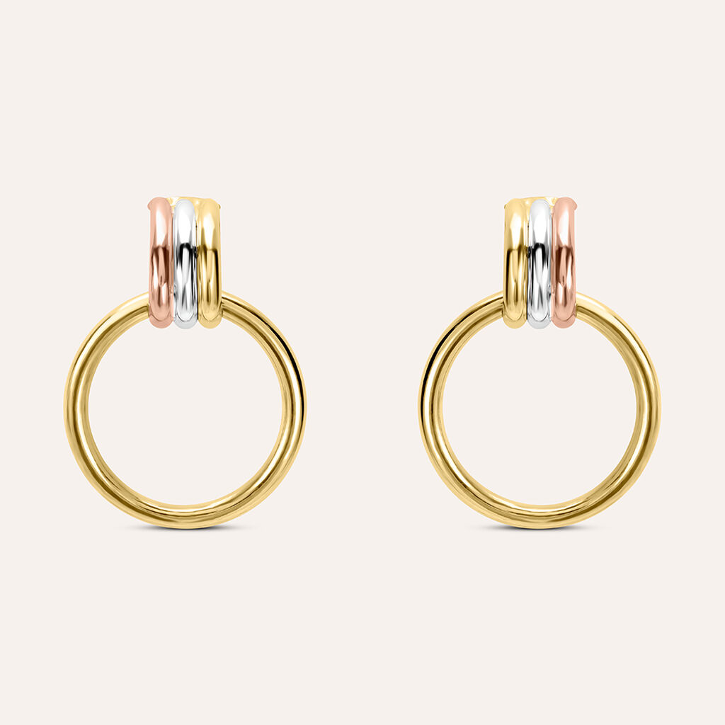 Orecchini Pendenti Gold Essence Oro Tricolore