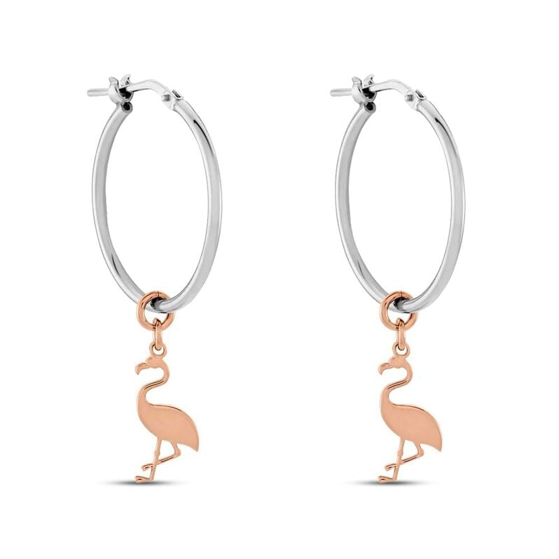 Orecchini A Cerchio Silver Collection Argento Bicolore Bianco / Rosa - Orecchini a Cerchio Donna | Stroili