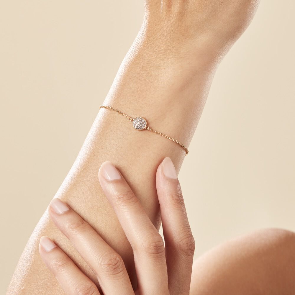 Bracciale Tennis Donna In Placcato Oro Con Zirconi Cubic - Crystalline Azuria, Regalo Elegante Per Donne E Ragazze - Foto 5