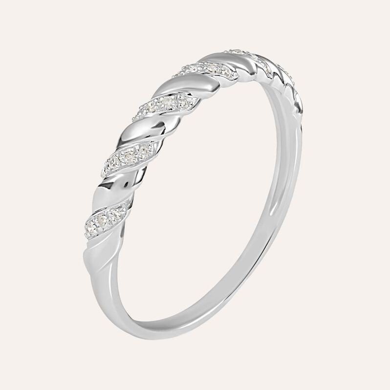 Anello Fantasia Sophia Oro Bianco Diamante - Anelli con Pietre Donna | Stroili
