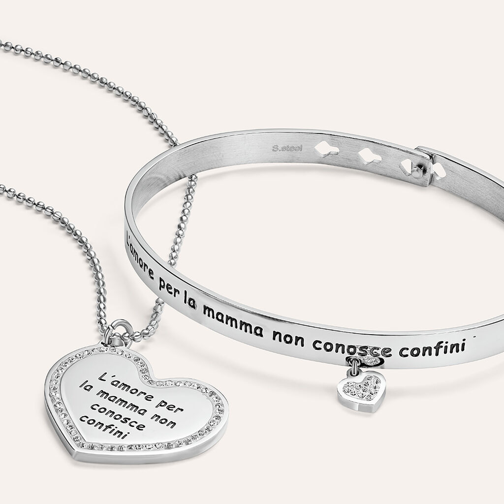 Collana Lady Message Acciaio Cristallo - Collane Donna | Stroili