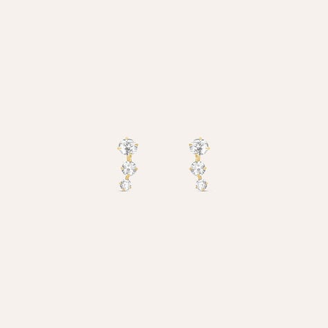 Orecchini Lobo Trilogy Bon Ton Oro Giallo Cubic Zirconia - Orecchini a Lobo Donna | Stroili
