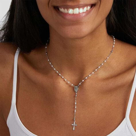 Collana Rosario Silver Soul Argento Rodiato Perla sintentica - Collane Rosario Donna | Stroili