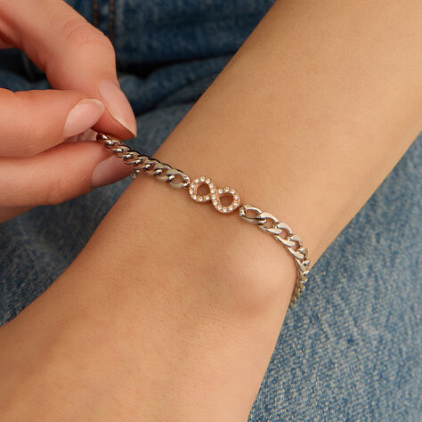 Bracciale Sunrise Acciaio Bicolore Bianco / Rosa Cristallo - Bracciali Love Donna | Stroili