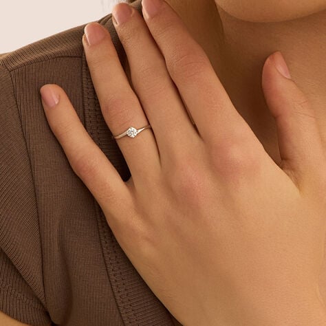 Anello Solitario Claire Oro Bianco Cubic Zirconia - Anelli con Pietre Donna | Stroili