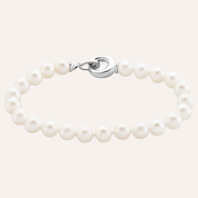 Bracciale Gabrielle Oro Bianco Perla D'Acqua Dolce Cubic Zirconia - Bracciali Donna | Stroili