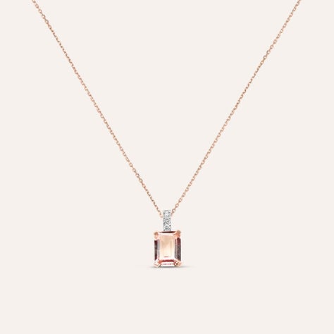 Collana Jasmine Oro Rosa Morganite Diamante - Collane Donna | Stroili