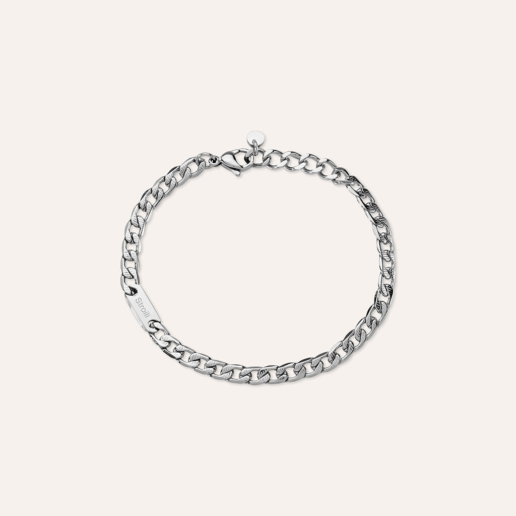 Bracciale Con Targhetta In Acciaio Inossidabile Color Argento E Finta Pelle Con Bussola Vichinga P
