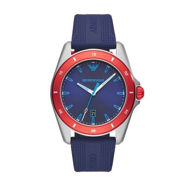 Orologio solo tempo con cinturino in silicone blu