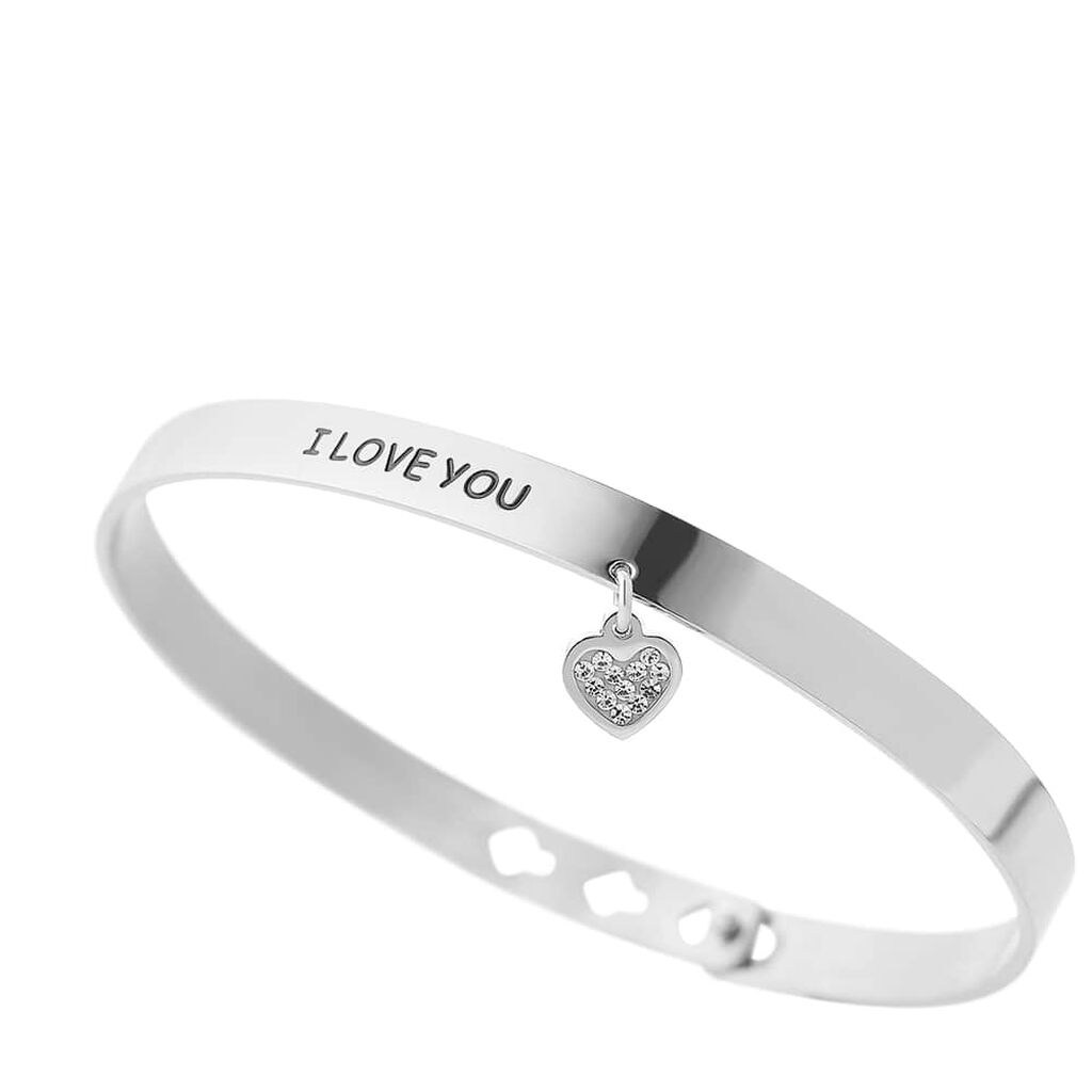 Bangle Lady Message Acciaio Cristallo - Bracciali Rigidi Donna | Stroili