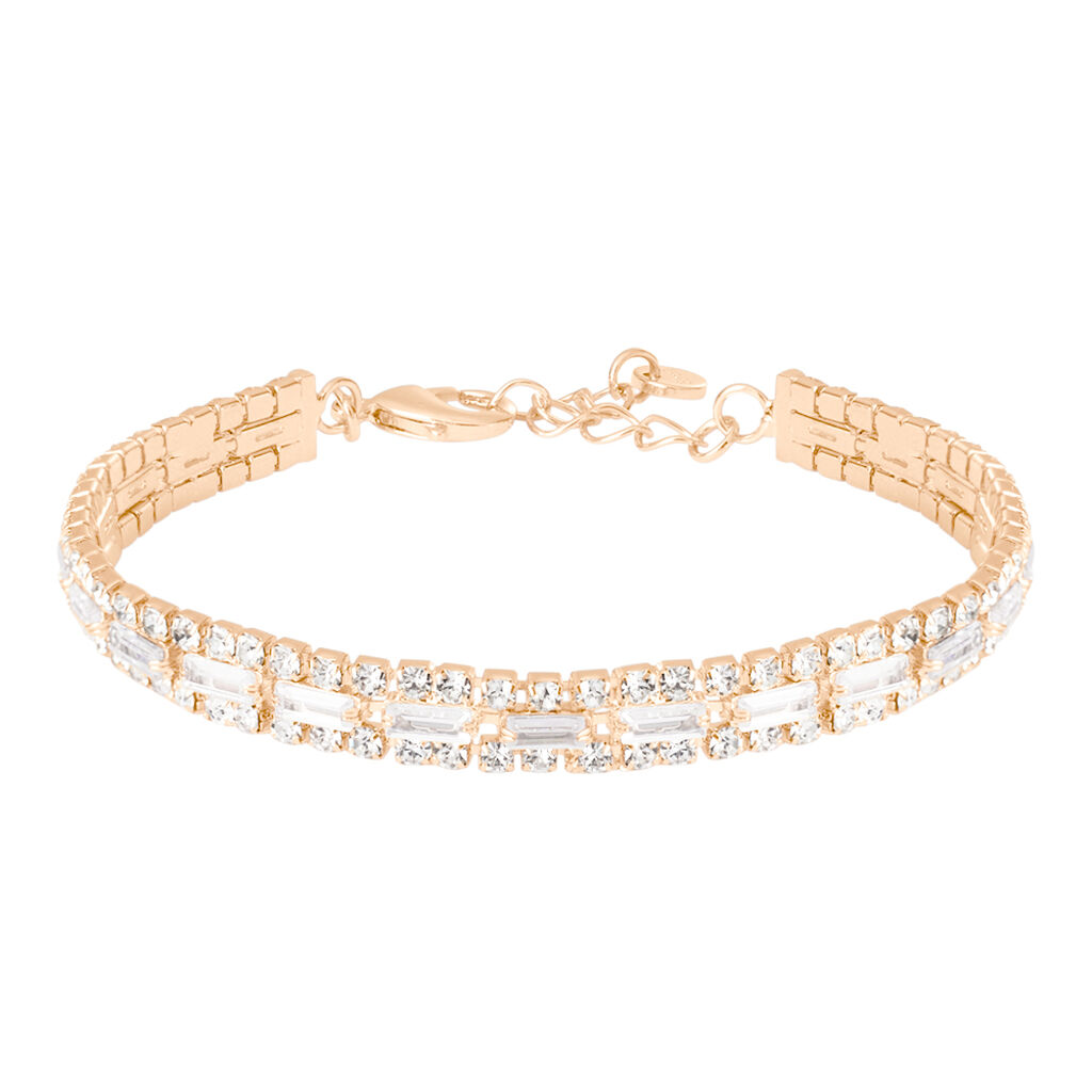 Bracciale Tennis Romantic Shine Metallo Rosa Cristallo