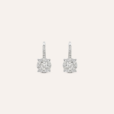 Orecchini Lobo Punto Luce Petali Oro Bianco Diamante - Orecchini a Lobo Donna | Stroili