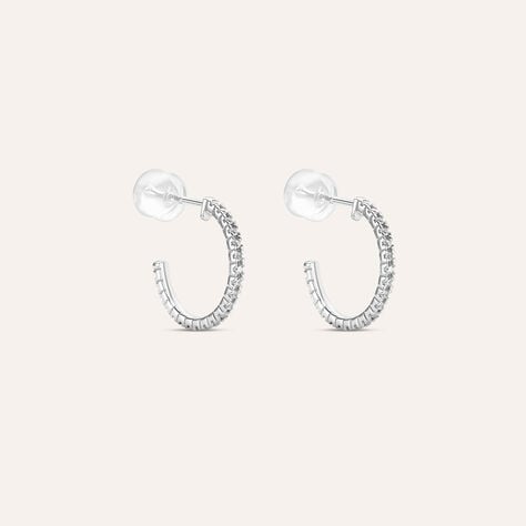 Orecchini A Cerchio Claire Oro Bianco Cubic Zirconia - Orecchini a Cerchio Donna | Stroili