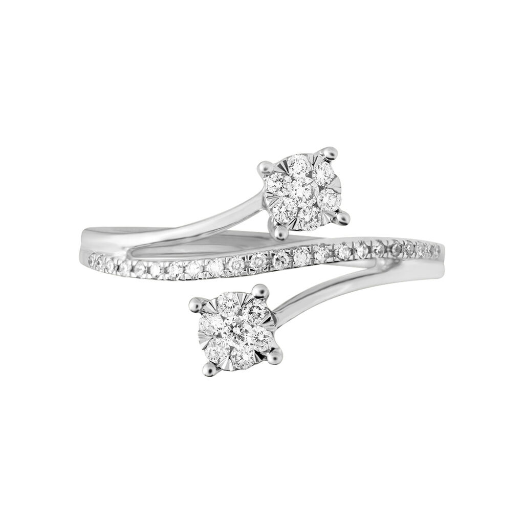 Anello Fantasia Petali Oro Bianco Diamante - Anelli con Pietre Donna | Stroili