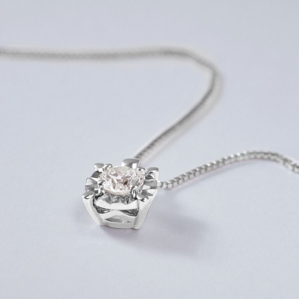 Collana Punto Luce Diamotion Oro Bianco Diamante - Collane Punto Luce Donna | Stroili