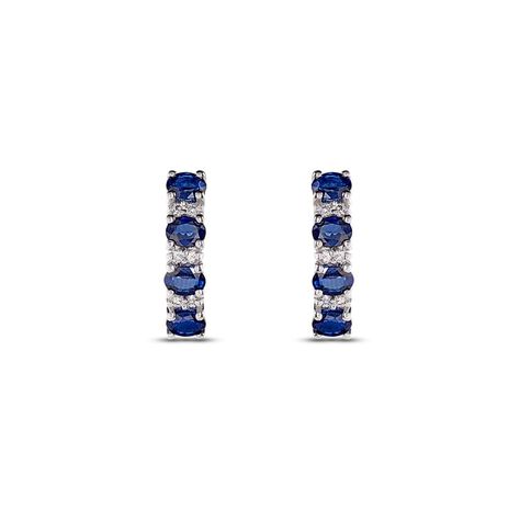 Orecchini Pendenti Charlotte Oro Bianco Zaffiro Diamante - Orecchini Pendenti Donna | Stroili