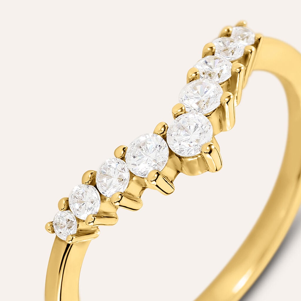 Anello Fedina Silver Glow Argento Dorato Cubic Zirconia