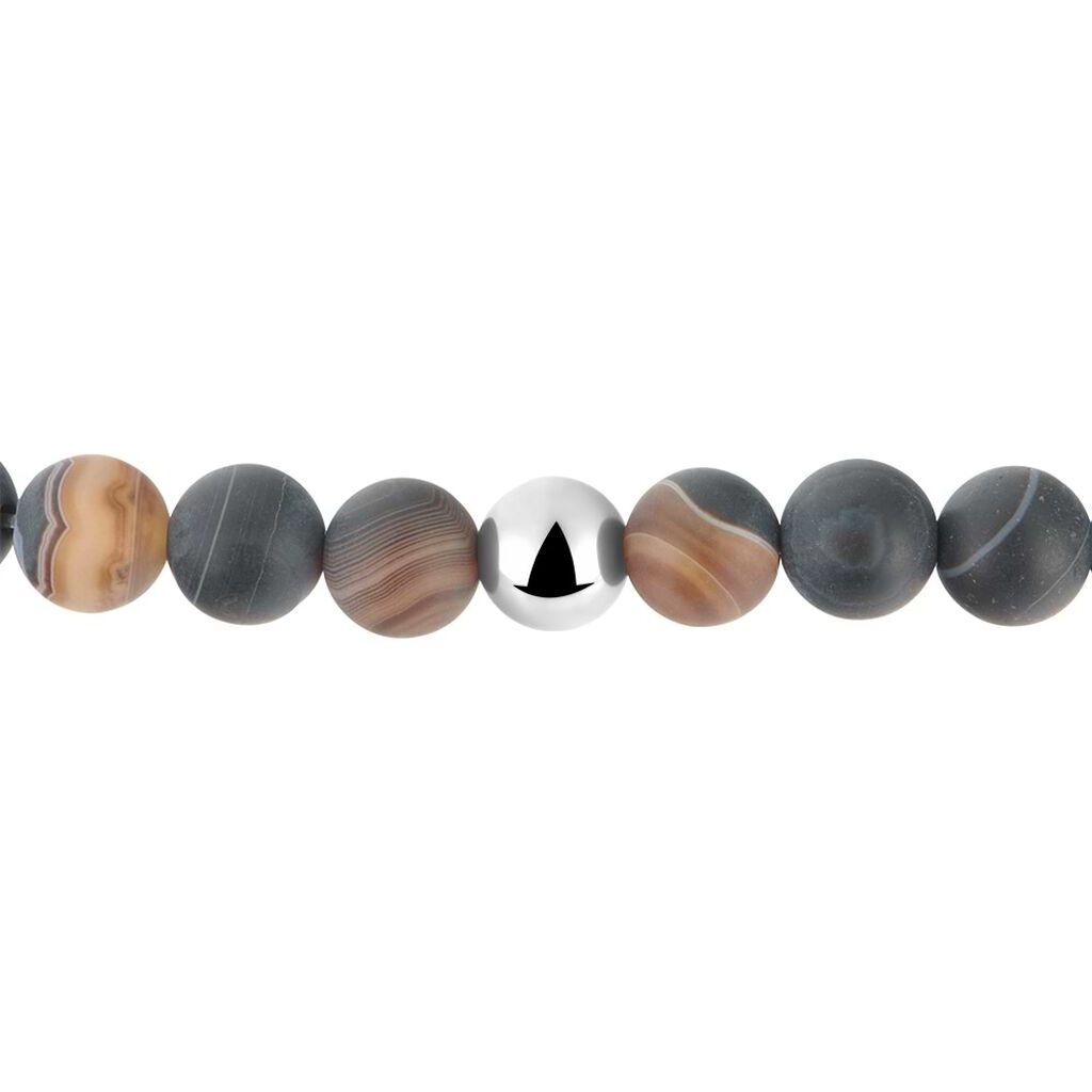 Bracciale elastico con pietre e acciaio multicolore - Bracciali Uomo | Stroili