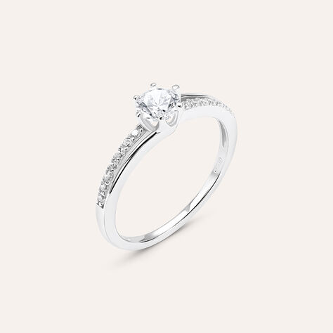 Anello Solitario Silver Elegance Argento Rodiato Cubic Zirconia - Anelli con Pietre Donna | Stroili