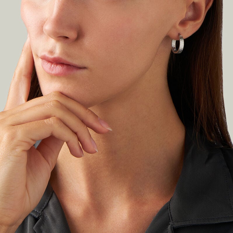 Orecchini A Cerchio Toujours Oro Bianco - Orecchini a Cerchio Donna | Stroili