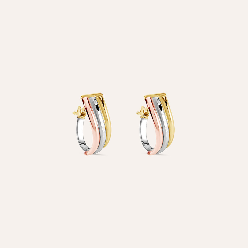 Orecchini A Cerchio Toujours Oro Tricolore - Orecchini a Cerchio Donna | Stroili