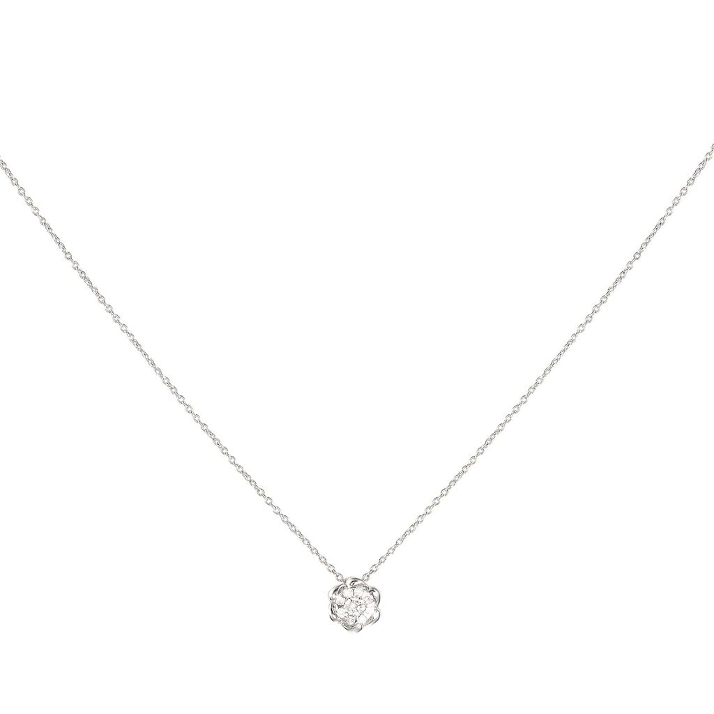Girocollo fiore in oro bianco e diamanti 0.08 ct - Collane Donna | Stroili