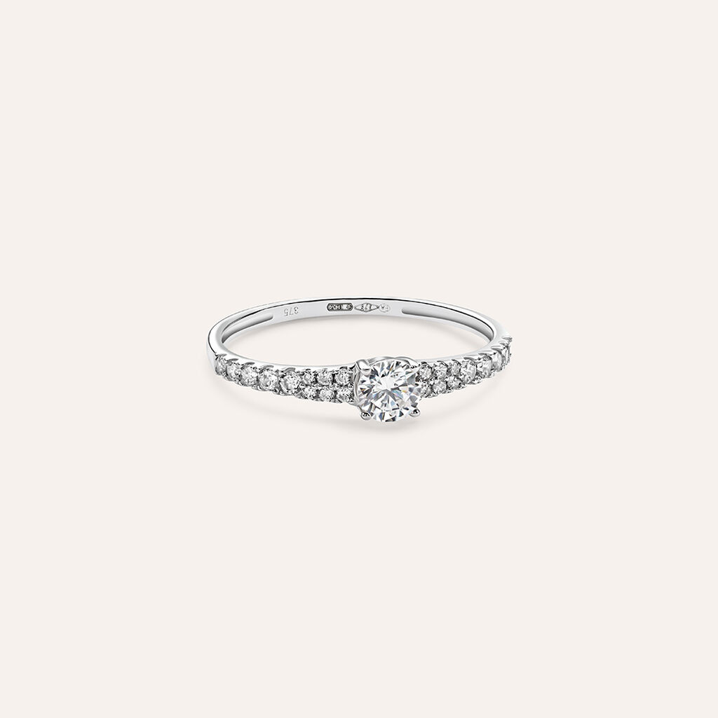 Anello Solitario Claire Oro Bianco Cubic Zirconia - Anelli con Pietre Donna | Stroili