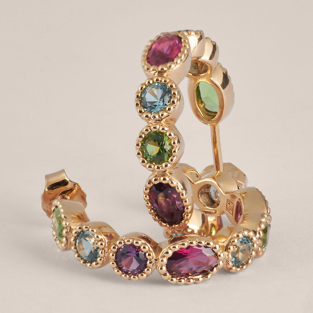 Orecchini A Cerchio Golden Dream Placcato Oro Giallo Cristallo