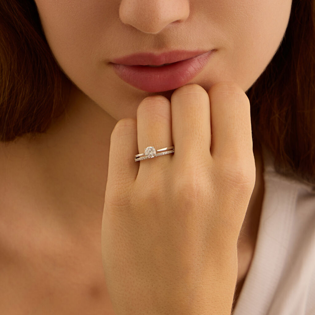 Anello Solitario Claire Oro Bianco Cubic Zirconia