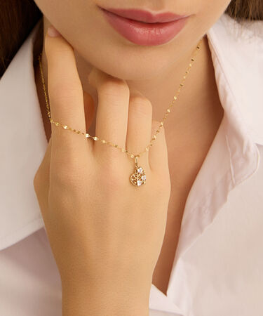 Pendente Po&egrave;me Oro Giallo Cubic Zirconia