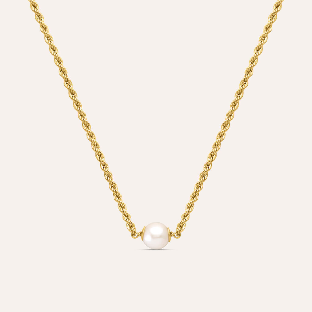 Collana Gabrielle Oro Giallo Perla D'Acqua Dolce