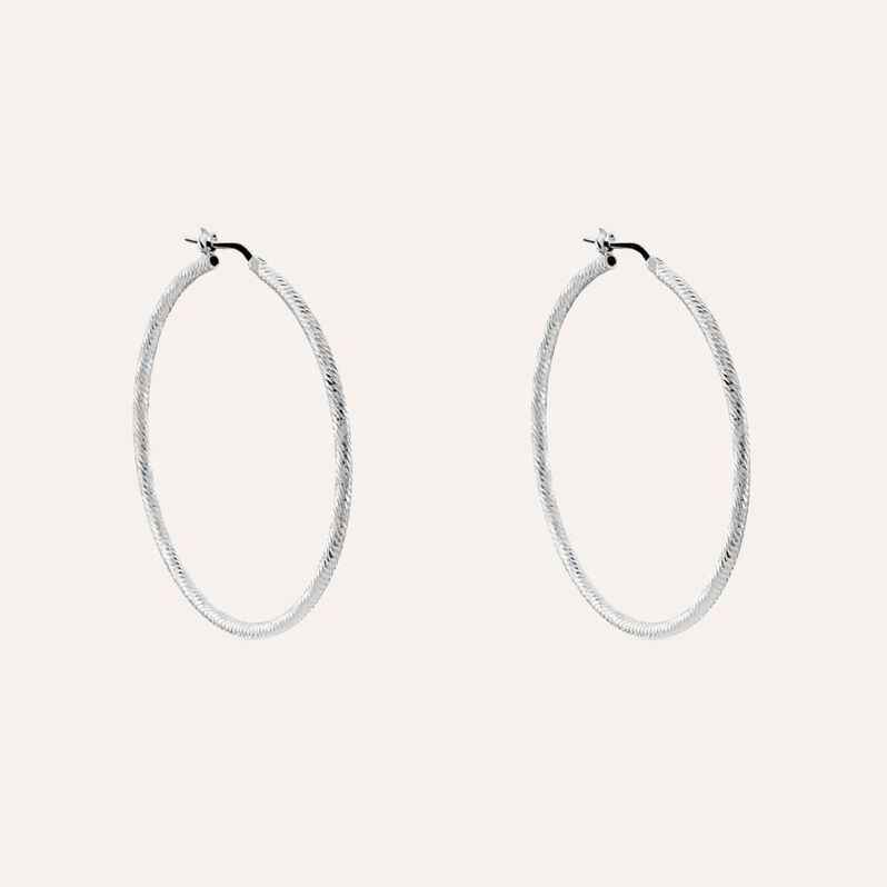 Orecchini A Cerchio Silver Collection Argento Rodiato - Orecchini a Cerchio Donna | Stroili