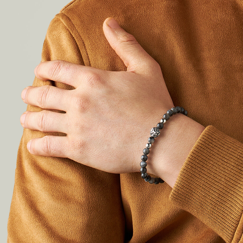Bracciale Man Code Acciaio Bicolore Bianco / Nero Snowflake - Bracciali Uomo | Stroili