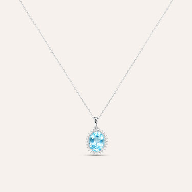 Collana Am&eacute;lie Oro Bianco Topazio Cubic Zirconia