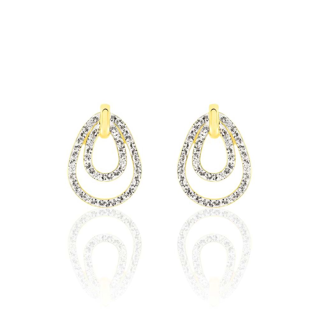 Orecchini pendenti in oro e cristalli