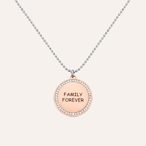 Collana Lady Message Acciaio Bicolore Family e Cristalli - Collane Donna | Stroili