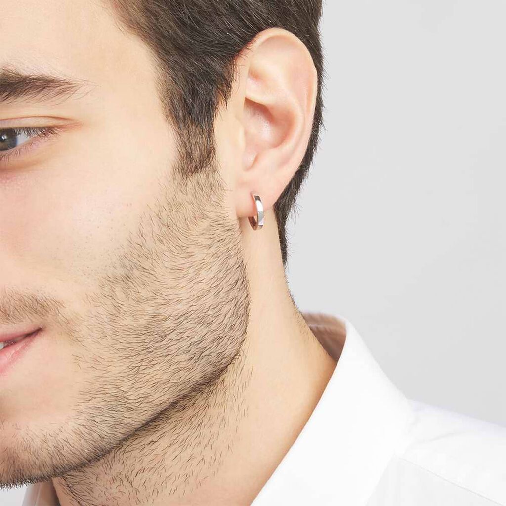 Mono Orecchino A Cerchio Gentleman Argento Rodiato - Mono Orecchino Uomo | Stroili