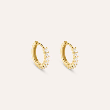 Orecchini A Cerchio Silver Glow Argento Dorato Cubic Zirconia