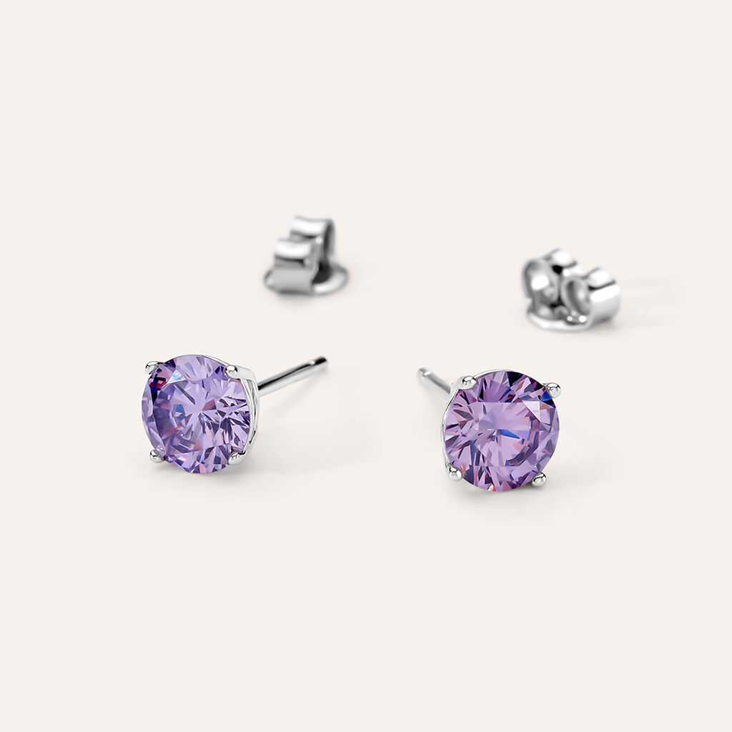 Orecchini Lobo Punto Luce Silver Rainbow Argento Rodiato Cubic Zirconia