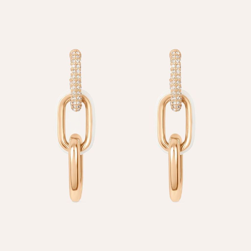 Orecchini Pendenti Lady Sweet Acciaio Rosa Cristallo