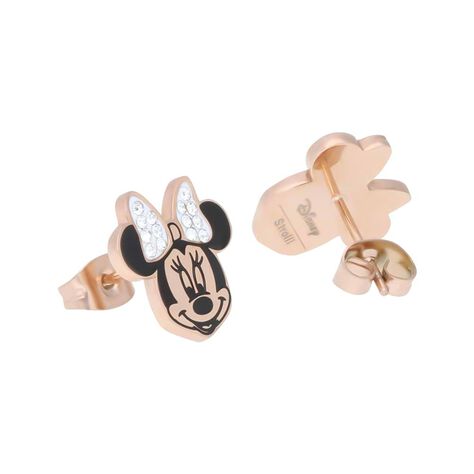 Orecchini Lobo Mickey Mouse & Friends Acciaio Rosa Cristallo - Orecchini a Lobo Donna | Stroili