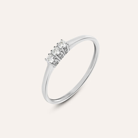 Anello Trilogy Grace Oro Bianco Diamante - Anelli con Pietre Donna | Stroili