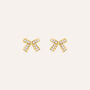 Orecchini Lobo Fiocco Bon Ton Oro Giallo Cubic Zirconia