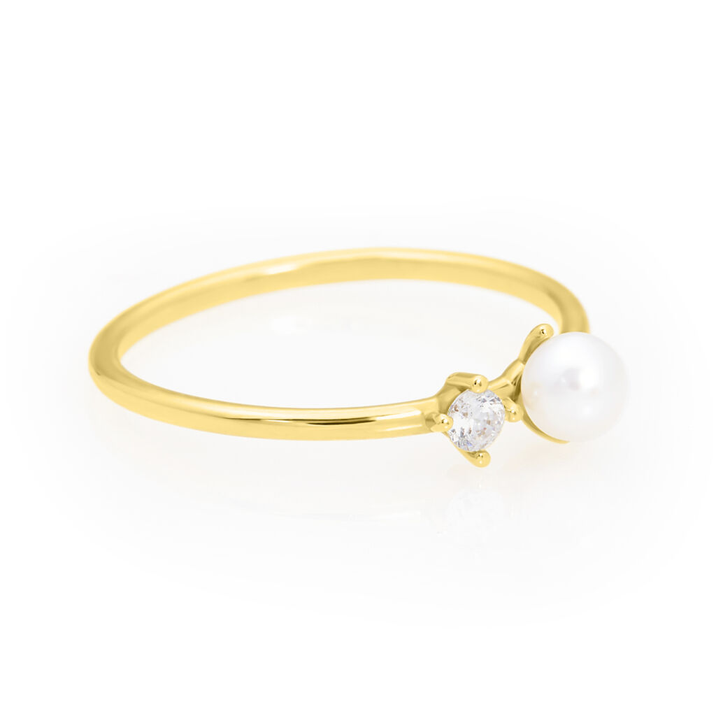 Anello Fantasia Gabrielle Oro Giallo Perla D'Acqua Dolce Cubic Zirconia