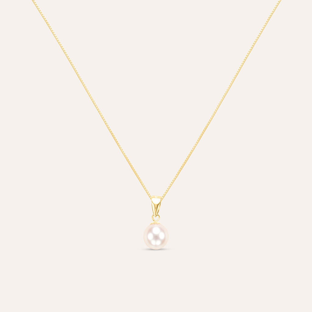 Collana Gabrielle Oro Giallo Perla D'Acqua Dolce