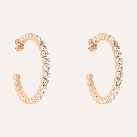 Orecchini A Cerchio Romantic Shine Metallo Rosa Cristallo - Orecchini a Cerchio Donna | Stroili