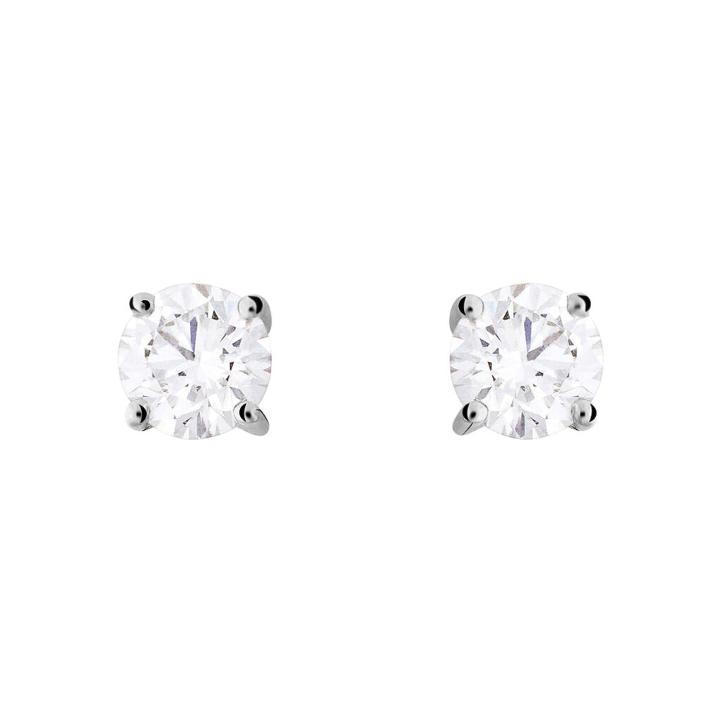 Orecchini Lobo Punto Luce Diamade Oro Bianco Diamante Lab-Grown - Orecchini a Lobo Donna | Stroili