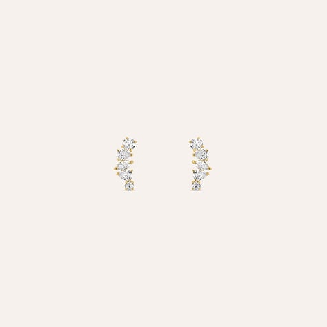 Orecchini Lobo Bon Ton Oro Giallo Cubic Zirconia - Regalo per Cerimonie Religiose Donna | Stroili