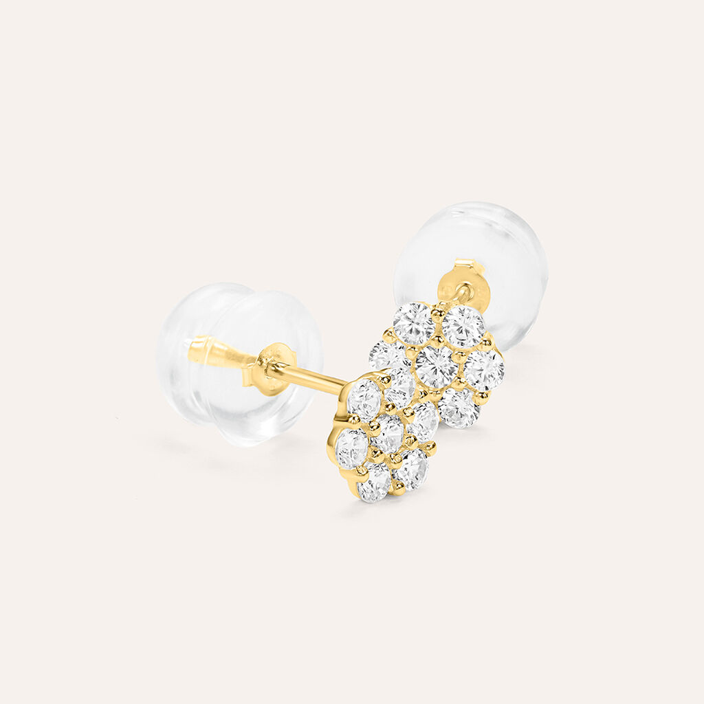 Orecchini Lobo Bon Ton Oro Giallo Cubic Zirconia